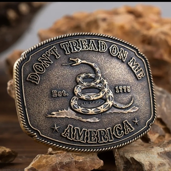 New men's "don't tread on me" America Belt Buckle - Picture 2 of 3